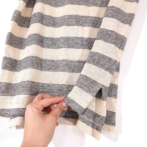 NEW Madewell 100% Linen Modern Stripe Tank Top Natural Gray Stripe Women XS Boho - Picture 4 of 7